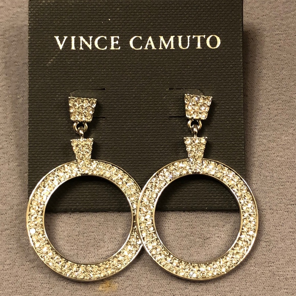 Vince Camuto Sparkling Earrings! Silver Tone!